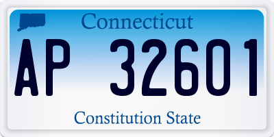 CT license plate AP32601