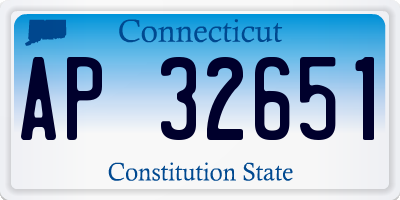 CT license plate AP32651