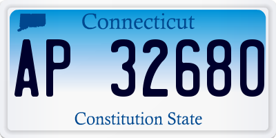 CT license plate AP32680