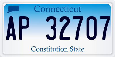 CT license plate AP32707