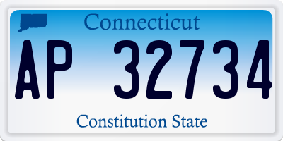 CT license plate AP32734