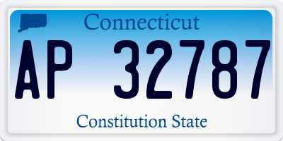 CT license plate AP32787