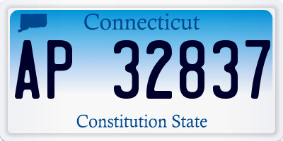CT license plate AP32837