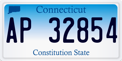 CT license plate AP32854