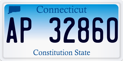 CT license plate AP32860