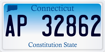 CT license plate AP32862