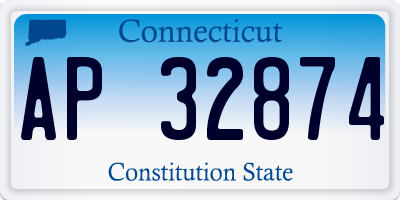 CT license plate AP32874