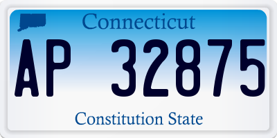 CT license plate AP32875