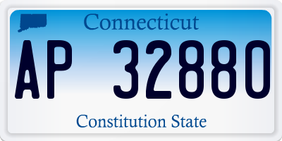 CT license plate AP32880