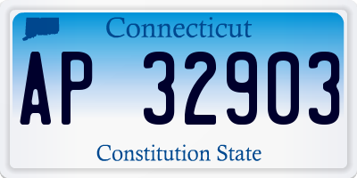 CT license plate AP32903