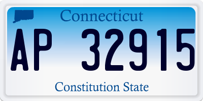 CT license plate AP32915