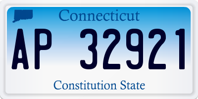CT license plate AP32921