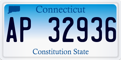 CT license plate AP32936