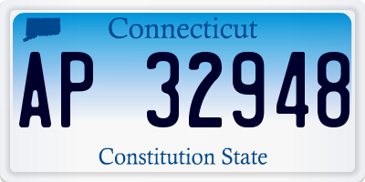 CT license plate AP32948