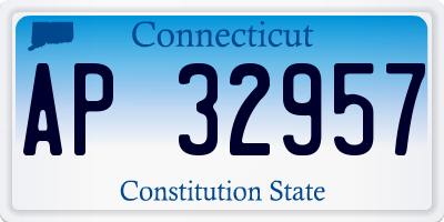CT license plate AP32957