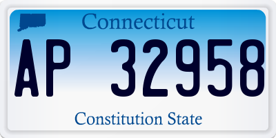 CT license plate AP32958
