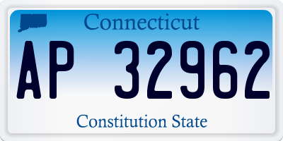 CT license plate AP32962