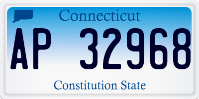 CT license plate AP32968