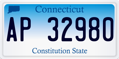 CT license plate AP32980
