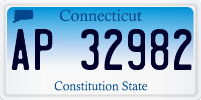 CT license plate AP32982