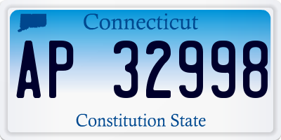 CT license plate AP32998
