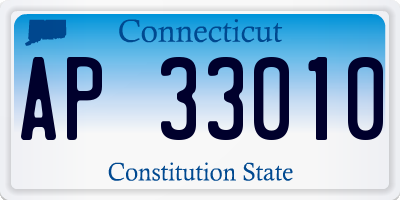 CT license plate AP33010
