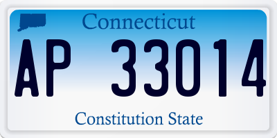CT license plate AP33014
