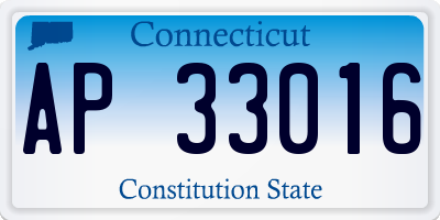 CT license plate AP33016