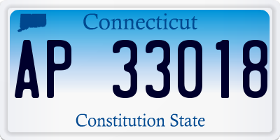 CT license plate AP33018