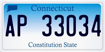 CT license plate AP33034