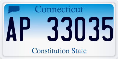 CT license plate AP33035