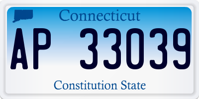 CT license plate AP33039