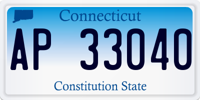 CT license plate AP33040