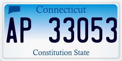 CT license plate AP33053