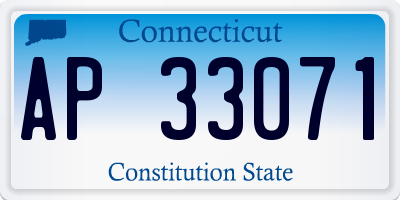 CT license plate AP33071