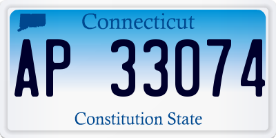 CT license plate AP33074