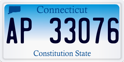 CT license plate AP33076