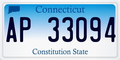 CT license plate AP33094