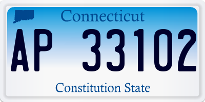 CT license plate AP33102
