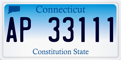 CT license plate AP33111