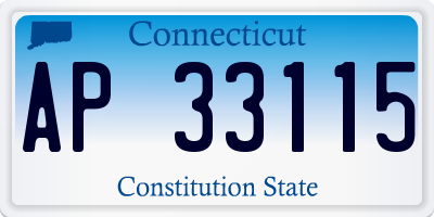 CT license plate AP33115