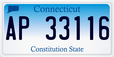 CT license plate AP33116
