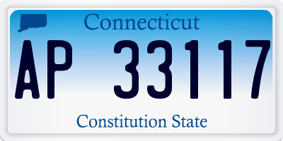 CT license plate AP33117