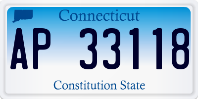 CT license plate AP33118