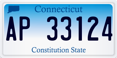 CT license plate AP33124