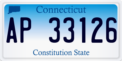CT license plate AP33126