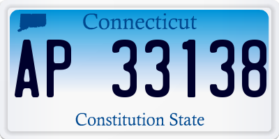 CT license plate AP33138