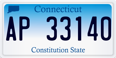 CT license plate AP33140