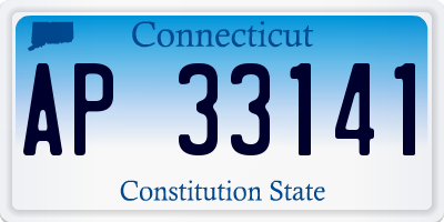 CT license plate AP33141