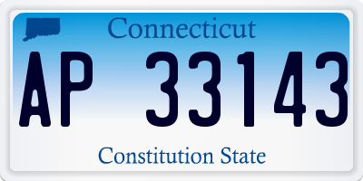 CT license plate AP33143